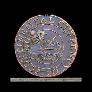 1776 Continental Currency Dollar Copper Novelty Coin Modern Restrike Token