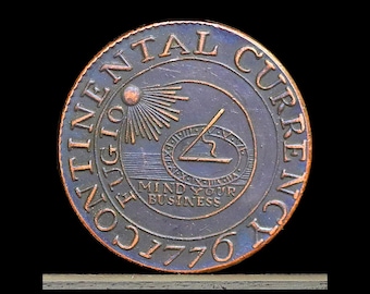 1776 Continental Currency Dollar Copper Novelty Coin - Circulated