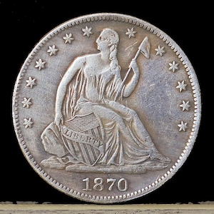 1870-S Seated Liberty Half Dollar Silver Plated Coin - Circulated