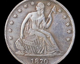 1870-S Seated Liberty Half Dollar Silver Plated Coin - Circulated
