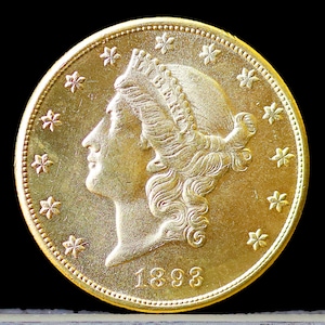 1893-CC 20 Twenty Dollar Liberty Double Eagle Gold Plated Coin - Uncirculated