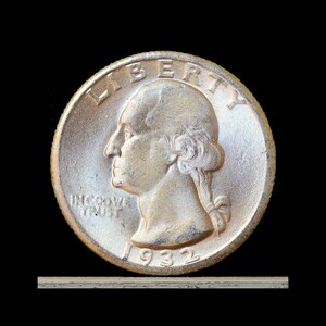 1932 Washington Quarter Error Two Face Double Heads Silver Plated Novelty Coin Modern Restrike Token - Unc