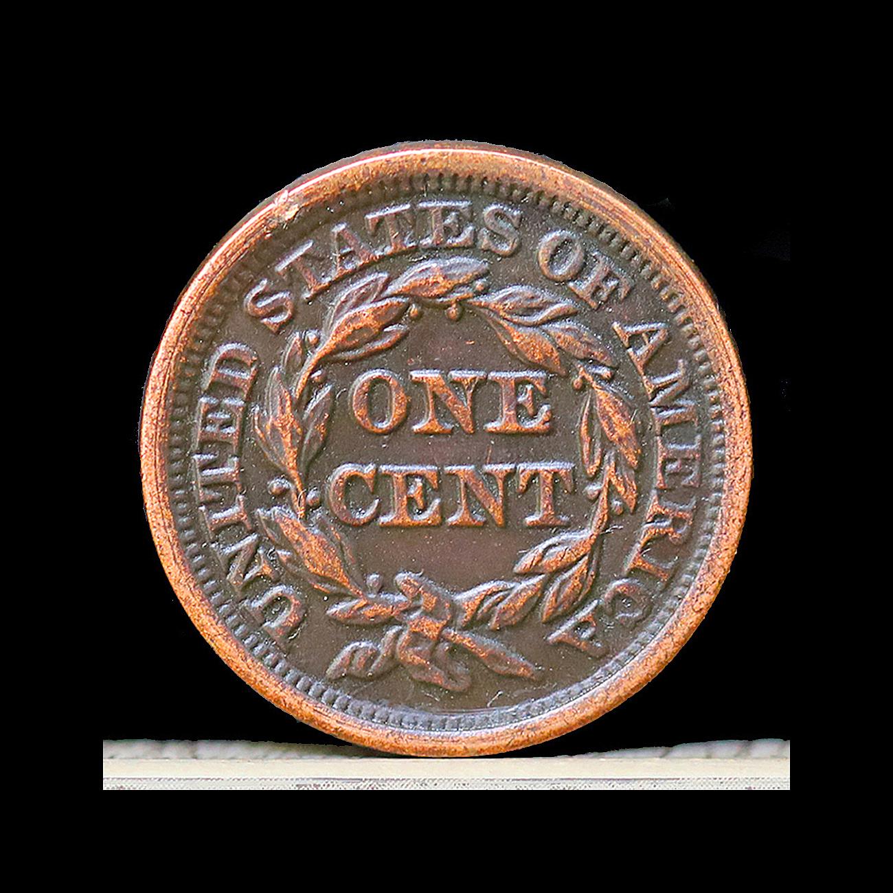 1855 Braided Hair Large Cent Copper Novelty Coin Modern Restrike