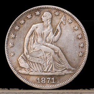 1871-S Seated Liberty Half Dollar Silver Plated Coin - Circulated