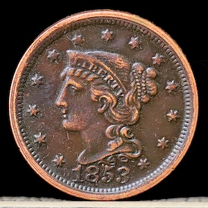 1853 Braided Hair Liberty Head Large Cent - Circulated