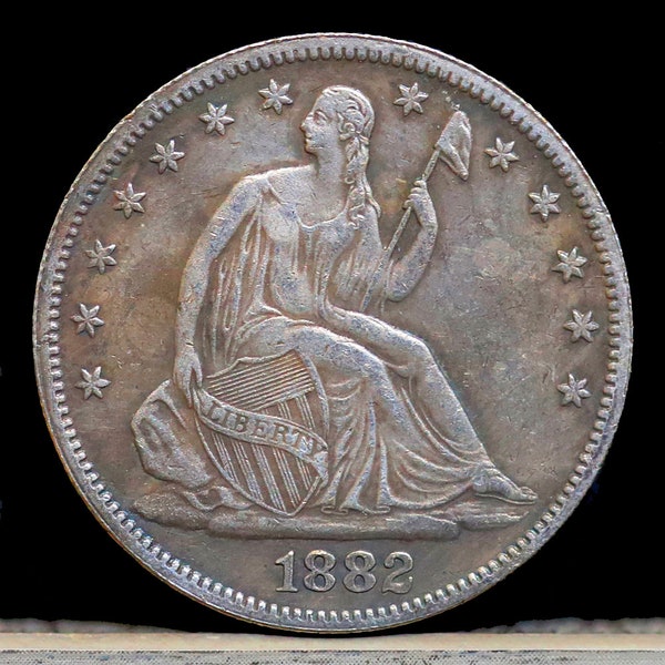 1882 Seated Liberty Half Dollar Silver Plated Coin - Circulated