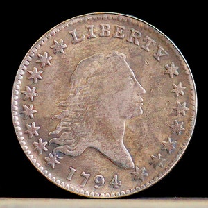 1794 Flowing Hair Early Half Dollar Silver Plated Coin - Circulated