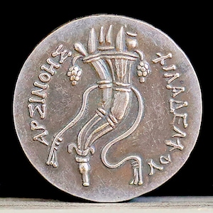 246-221 BC Ancient Coin Berenike II, Wife of Ptolemy III - Silver Plated Oktadrachm 32mm