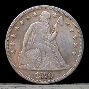 1870 Seated Liberty Dollar Silver Plated Coin - Circulated