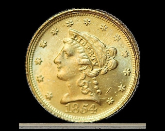 1854-C Liberty Head Quarter Eagle Gold Plated Novelty Coin Modern Restrike Token