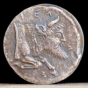 490-475 BC Ancient Greek Coin Man-Headed Bull & Horseman - Didrachm 20mm