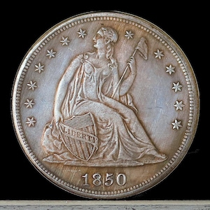 1850-O Seated Liberty Dollar Silver Plated Coin - Circulated