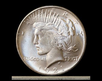 1921 Peace Dollar Silver Plated Novelty Coin Modern Restrike Token - Unc