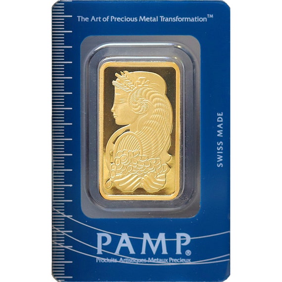 PAMP Suisse Lady Fortuna Gold Plated Souvenir Bar - 1 Oz Replica