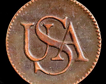 1785 Bar Copper Cent Token Early American / Colonial Coin - Circulated