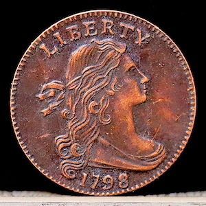 1798 Draped Bust Large Cent Copper Coin - Circulated