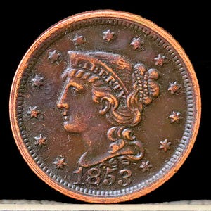 1853 Braided Hair Liberty Head Large Cent - Circulated