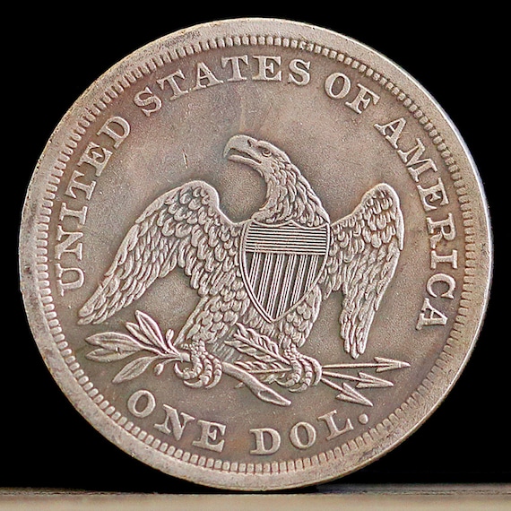 1849 Seated Liberty Silver Dollar Coin Silver Plated Circulated 