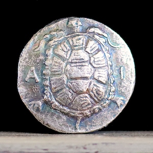 350-338 BC Ancient Greek Coin Aegina Turtle - Silver Drachma 21mm