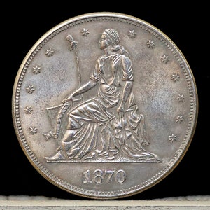 Pattern 1870 Seated Standard Half Dollar Silver Plated Coin - Circulated