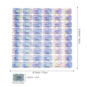 100 Security Hologram Stickers Serial Numbers Tamper Evident Genuine Authentic