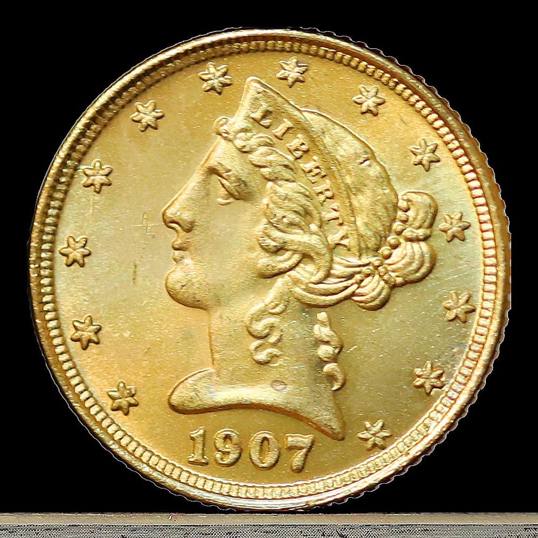 1907 Five Dollar Liberty Head Half Eagle Gold Plated Coin ...