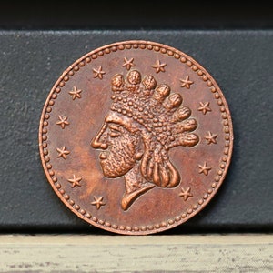 1863 No Date Civil War Token Indian Princess, Our Army Copper Coin - Uncirculated