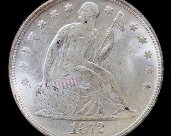 1872 Seated Liberty Dollar Silver Plated Coin - Uncirculated