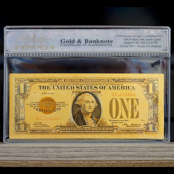 100mg 24K Gold 1928 1 One Dollar Bill Gold Certificate - Etsy