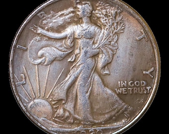 1920-D Walking Liberty Half Dollar Silver Plated Coin - Circulated