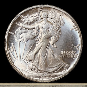 1921-S Walking Liberty Half Dollar Silver Plated Coin - Uncirculated