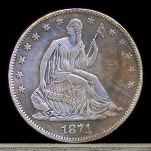 1871-CC Seated Liberty Half Dollar Silver Plated Coin - Circulated