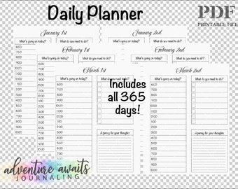 Daily Planner PDF, Planner PDF, Reusable Planner