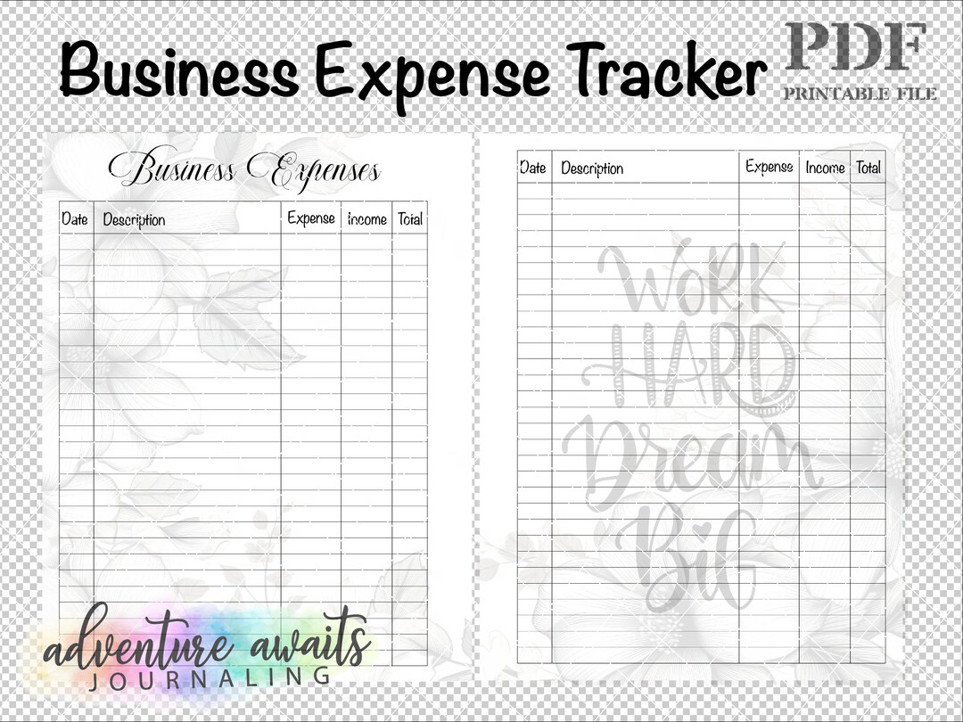 Business Expense Tracker PDF, Expense Tracker PDF, Business PDF - Etsy
