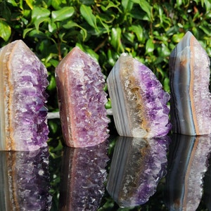 Rare torri di agata drusa e ametista dal Brasile, decorazioni per la casa in geode, regali di cristallo drusa per lei, negozio nel Regno Unito, regali di compleanno per lui, regali di Natale