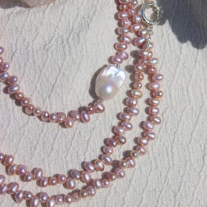 18&#39;&#39;-60&#39;&#39; Baroque Pearl & Purple Pearl Necklace in 925 Sterling Silver Gifts for Her Silver Jewelry Christmas Gift Anniversary Wedding Gifts