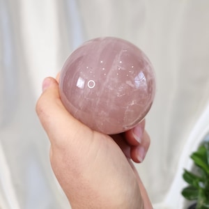 Star Rose Quartz Sphere with Optional Stand, 65mm, 390s, Crystal Gifts for Her, Healing Crystals, Christmas Gifts Ornaments Birthday Gifts