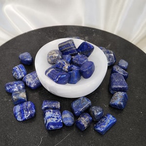Lapis Lazuli Tumbled Stone, Polished Natural Lapis Lazuli with Pyrite, Crystal Gifta for Her, Healing Crystals Crystal Tumble Pocket Crystal