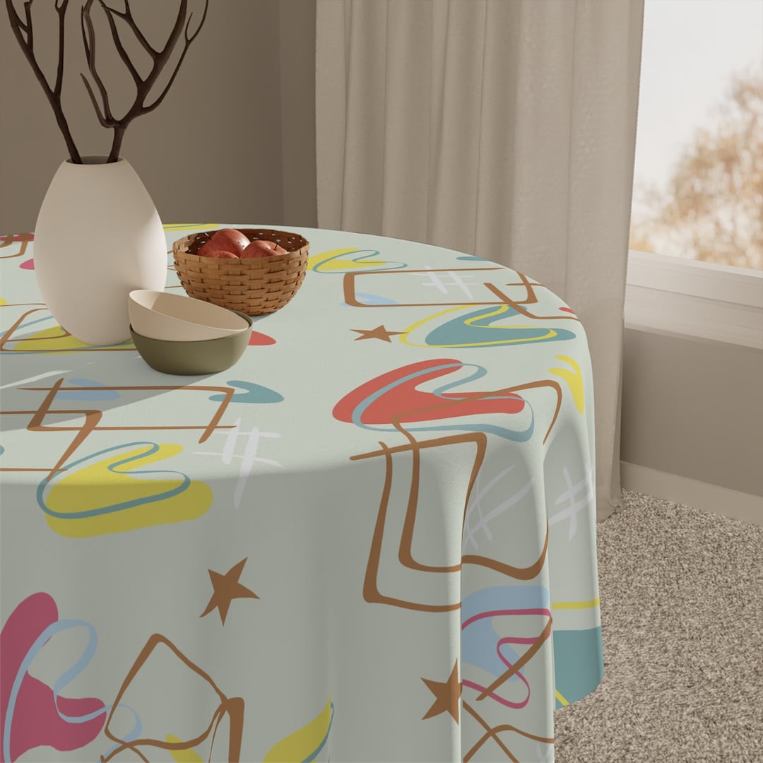 Midcentury Modern Tablecloth Etsy