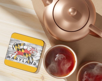 Maryland Crab Flag Untersetzer: Untersetzer aus Hartfaserplatte