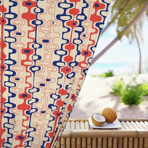 mid-century modern curtain  panel 1 pc