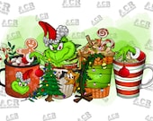 Grinch Coffee Drink Png,Christmas Sublimation Designs,Christmas png,Coffee Sublimation Png,Christmas Drink Design,Christmas Grinch Png
