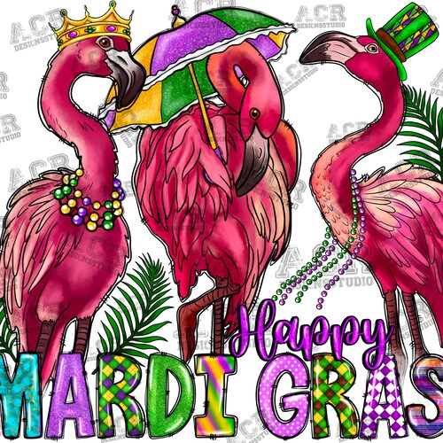 pink flamingo mardi gras