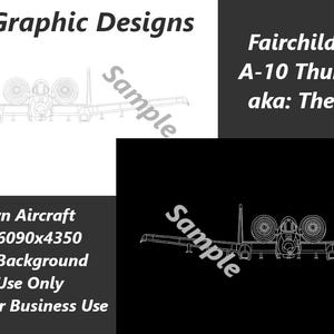 A-10 Thunderbolt II - Warthog - Hand Drawn Front Profile Image Download PNG Transparent Background