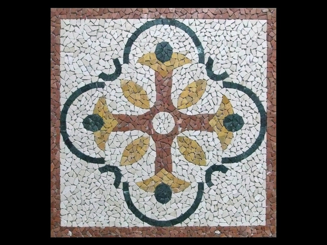 Handmade Marble Mosaic Wall Art | Classic Floral Medallion Tile Design ...