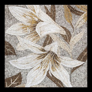 Weiße Lilien Mosaik Design