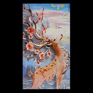 Doting Deer Mosaic Mural