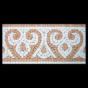 Bordo in mosaico di piastrelle di marmo Cyma
