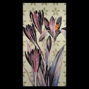 Disegno a mosaico di gigli viola