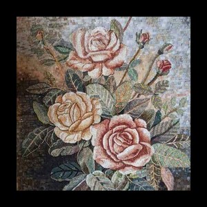 Victorian Roses Marble Mosaic Design